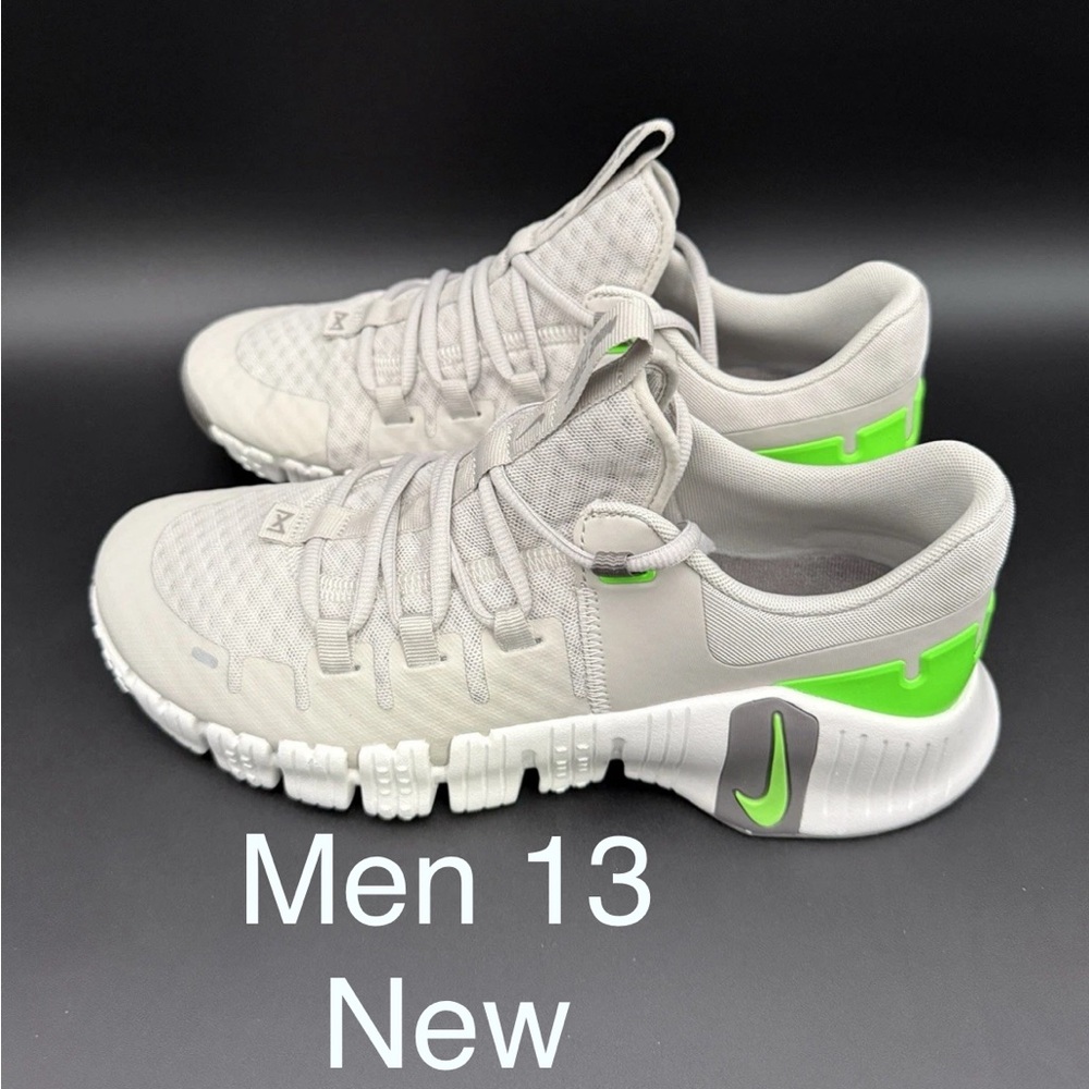 Nike Men's metcon 5 Neon Green gray size 13 NEW Rare
